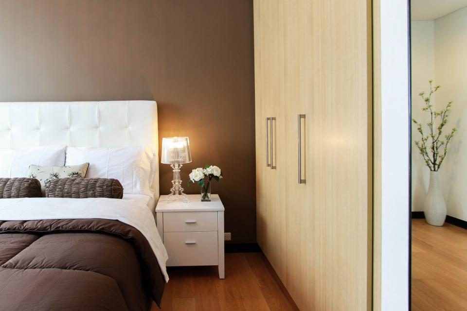 Primary bedroom, looking in from the door