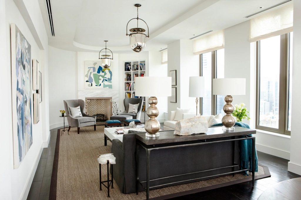 Living room, photographed unfurnished