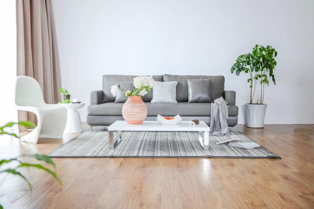 Living room, photographed unfurnished